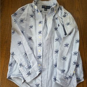 Ralph Lauren Blue Bear Print Shirt